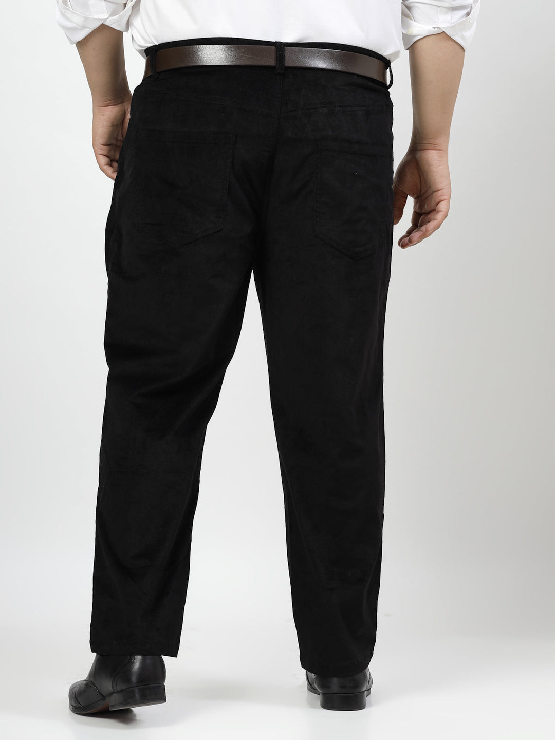 Plus Size Men Smart Fit Corduroy Chinos Trousers