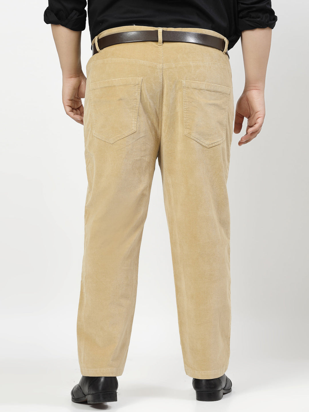 Plus Size Men Smart Fit Corduroy Chinos Trousers