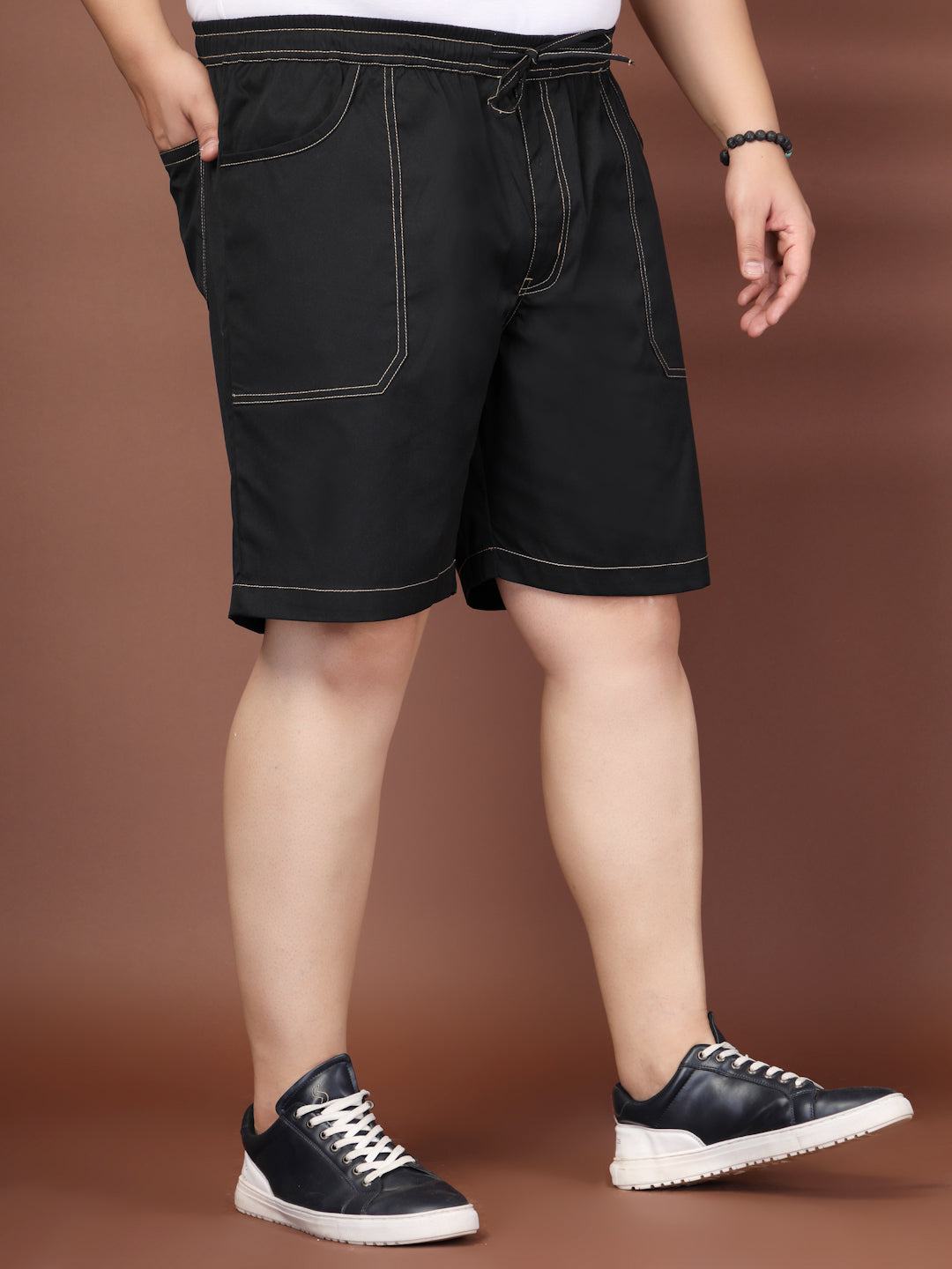 Plus Size Pure Cotton Relaxed-Fit Cargo Shorts