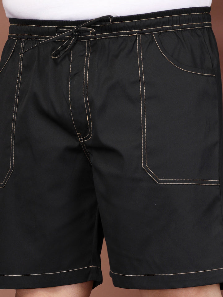 Plus Size Pure Cotton Relaxed-Fit Cargo Shorts