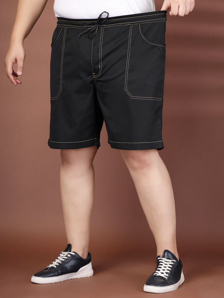 Plus Size Pure Cotton Relaxed-Fit Cargo Shorts