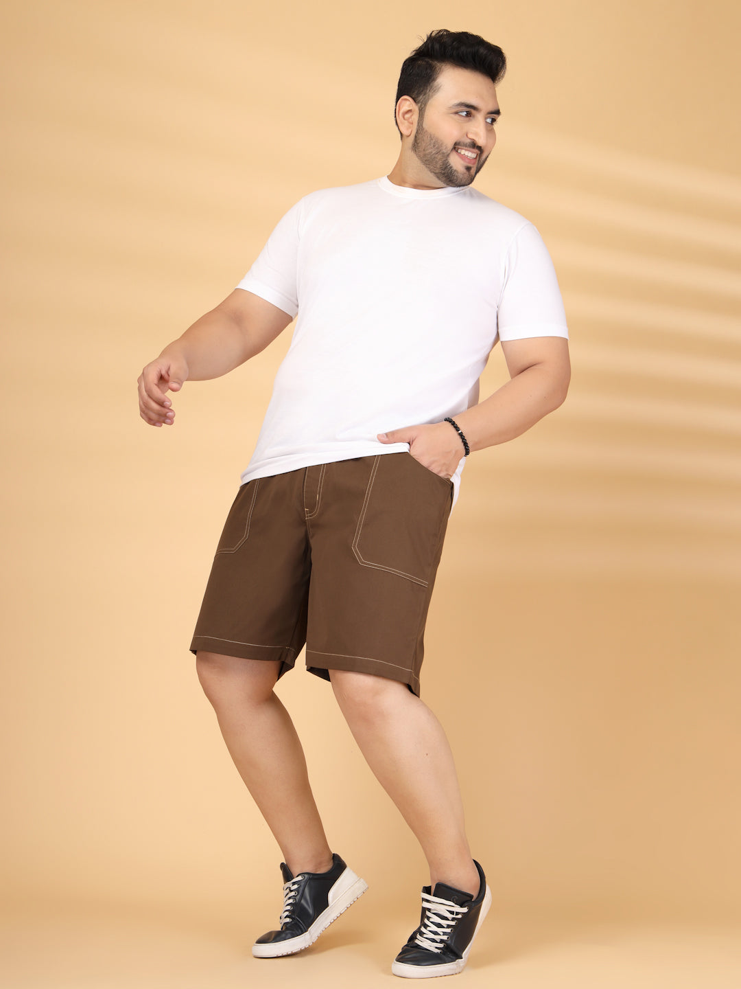 Plus Size Pure Cotton Relaxed-Fit Cargo Shorts