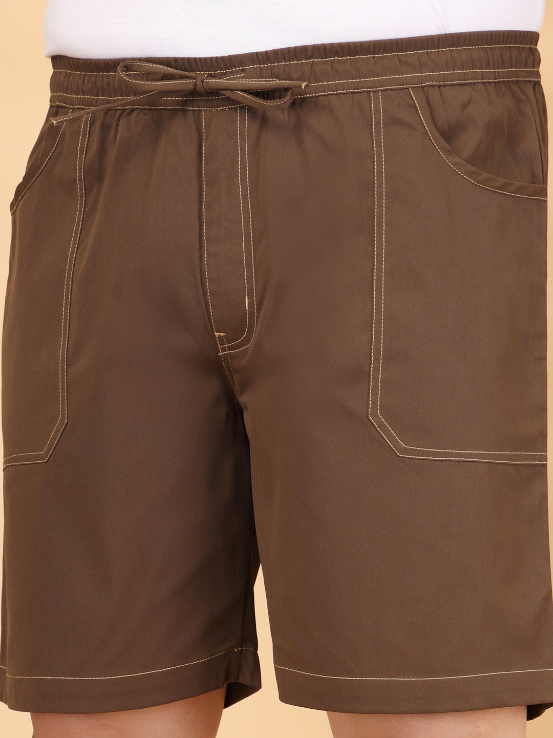 Plus Size Pure Cotton Relaxed-Fit Cargo Shorts