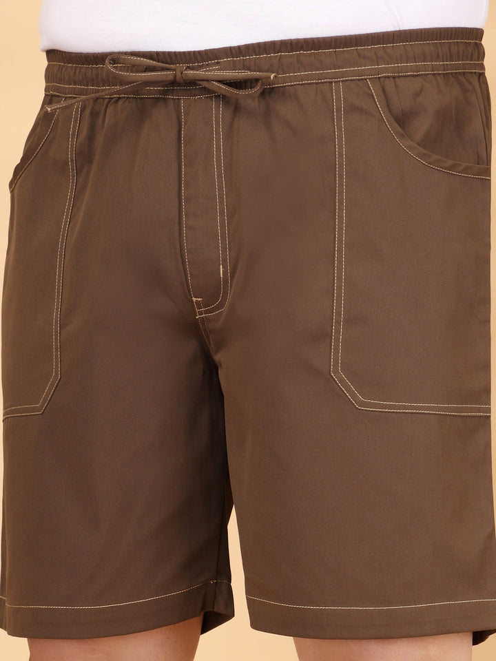 Plus Size Pure Cotton Relaxed-Fit Cargo Shorts