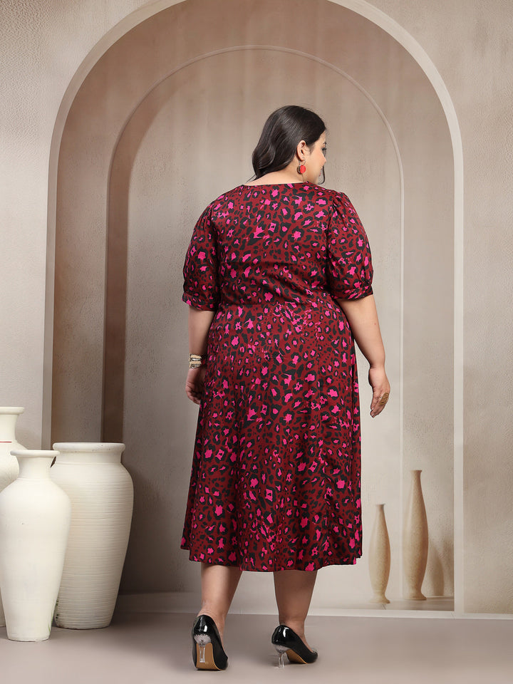 Plus Size Women Floral Print Maxi Dress