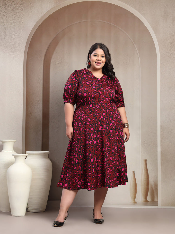 Plus Size Women Floral Print Maxi Dress