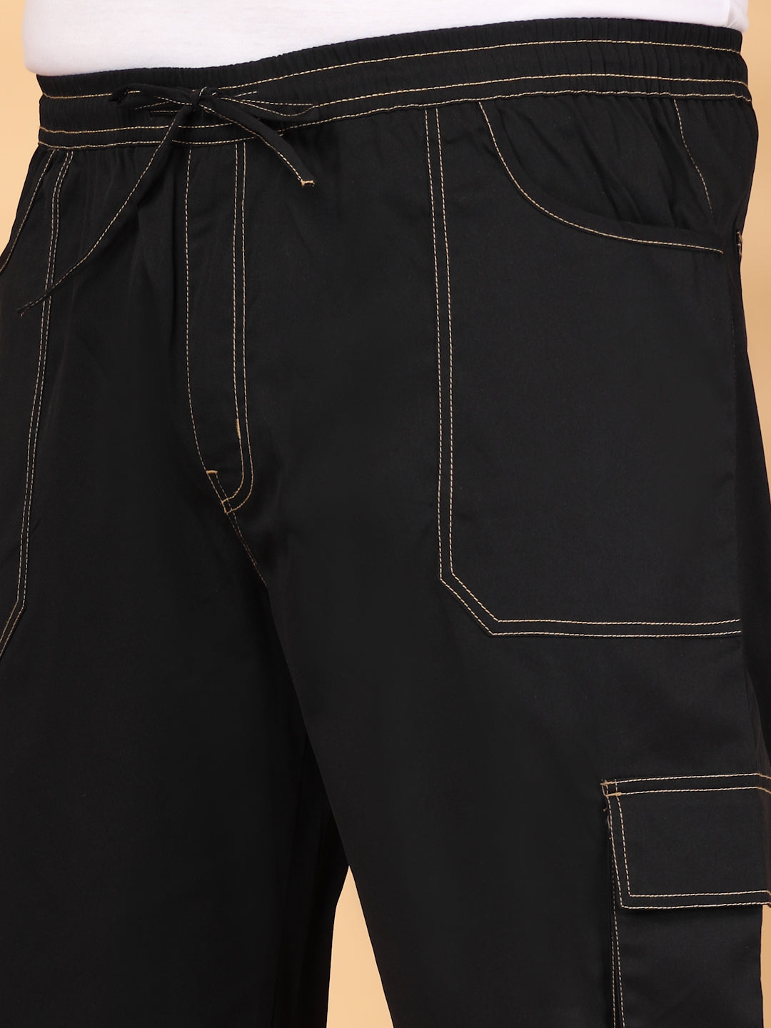 Plus Size Men's Black Baggy Oversized Cargo Pant