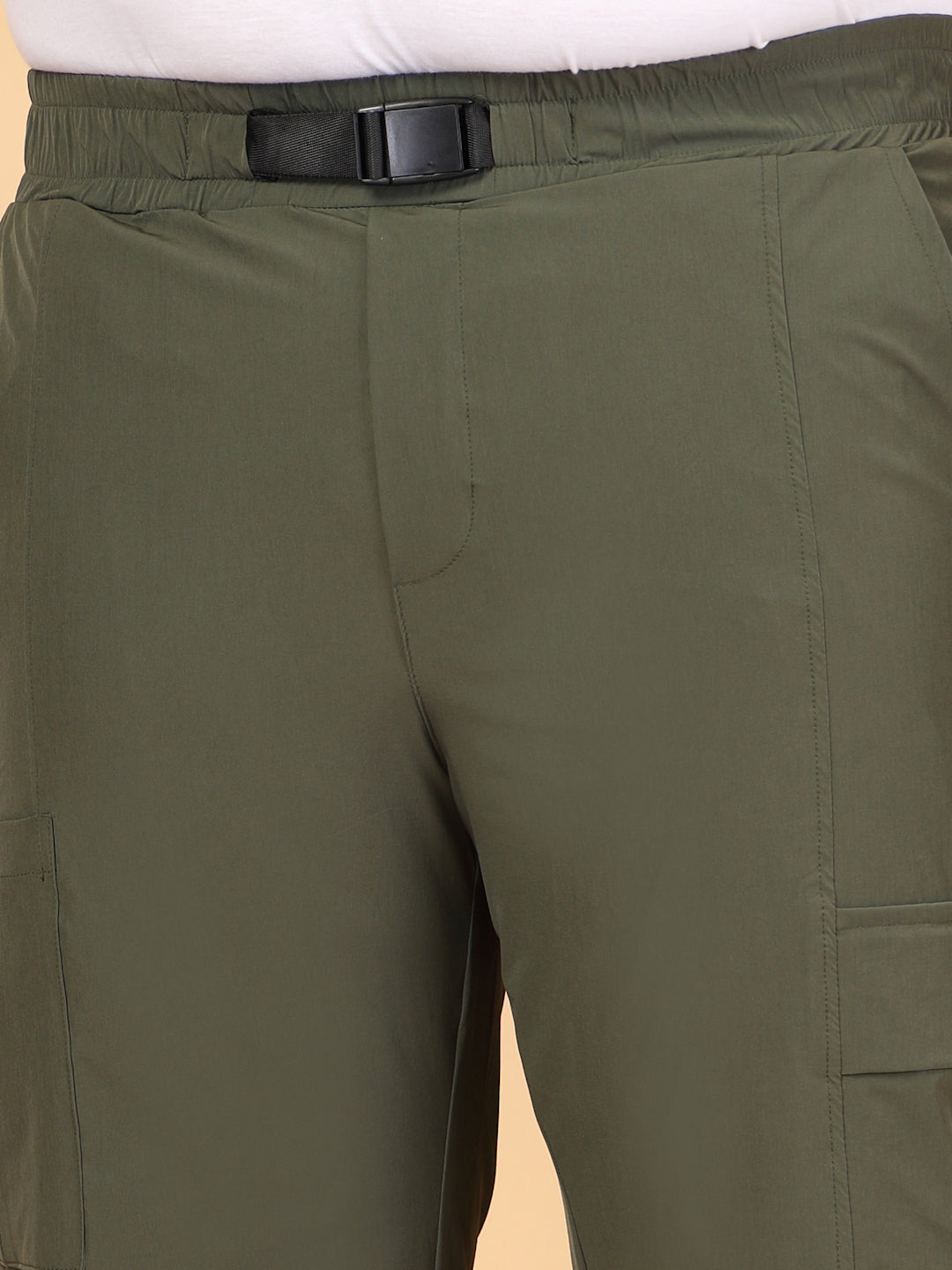 Plus Size Men Mid-Rise Regular Fit Cargos Trousers