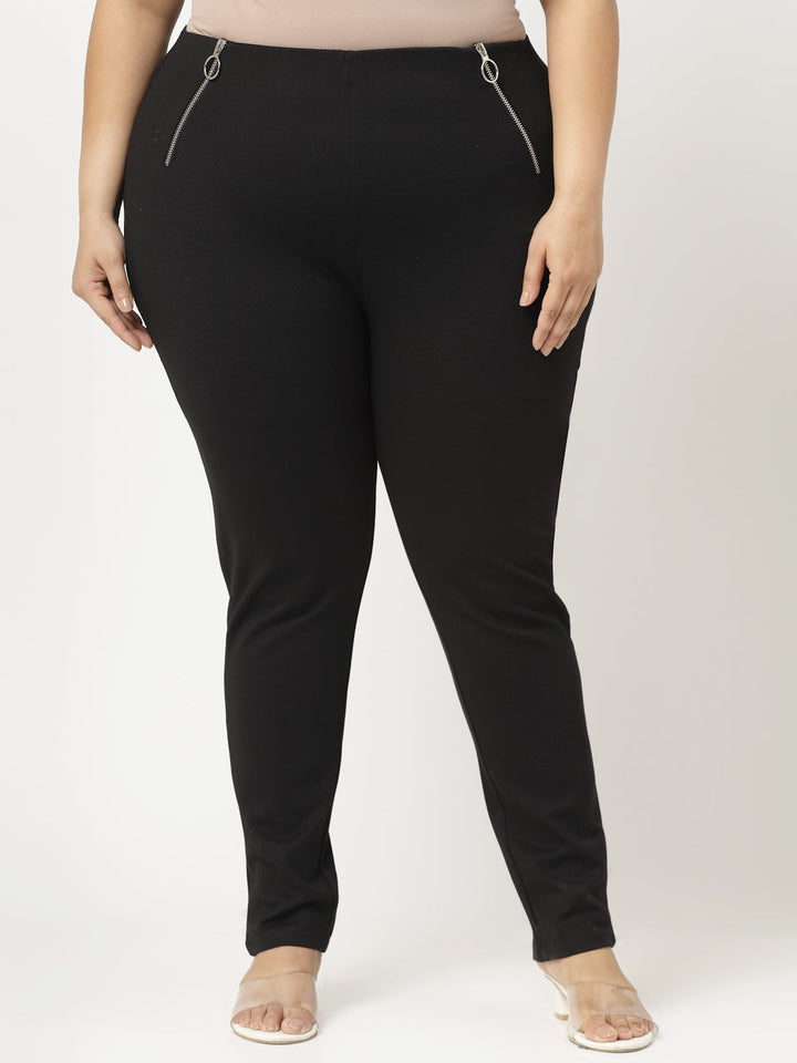 Plus Size Women Solid Regular Fit Jeggings