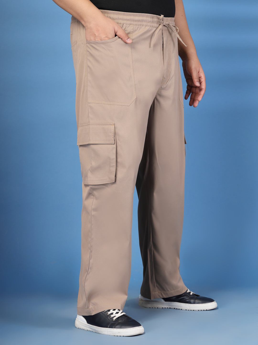 Plus Size Men Relaxed-Fit Cargos Trousers