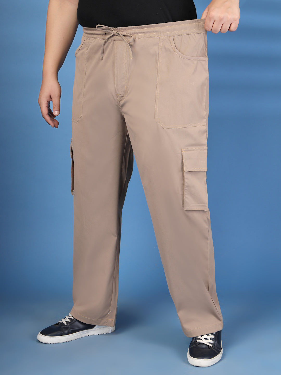 Plus Size Men Relaxed-Fit Cargos Trousers