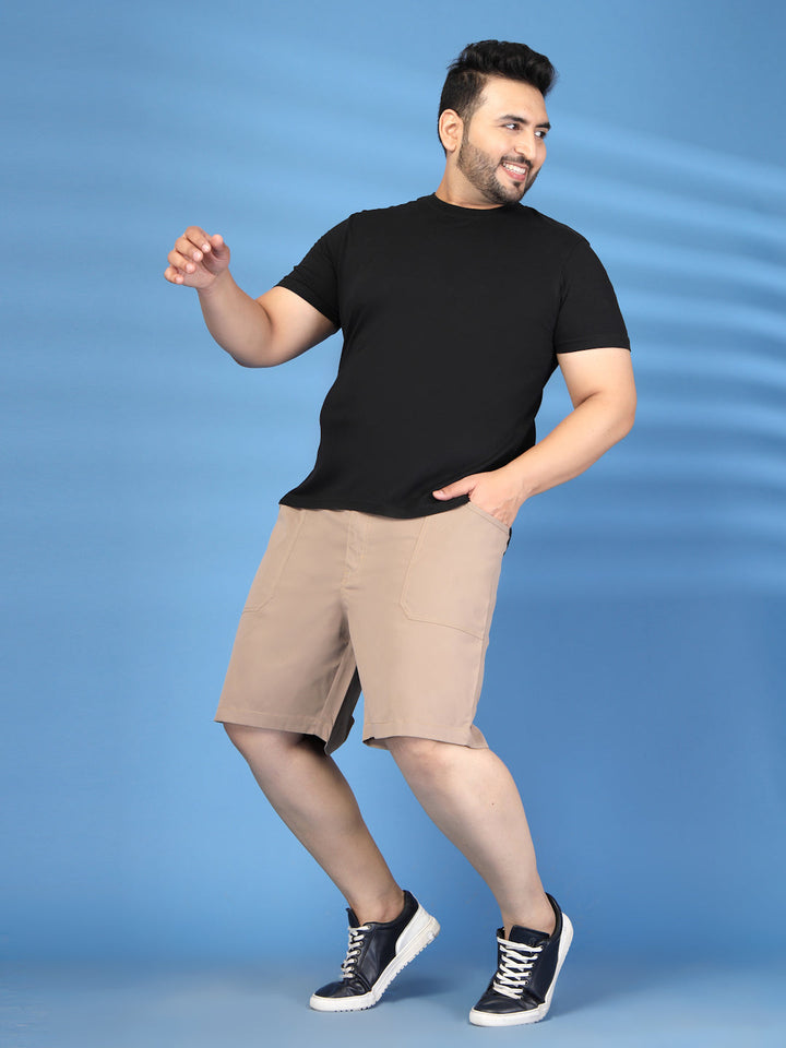 Plus Size Pure Cotton Relaxed-Fit Cargo Shorts