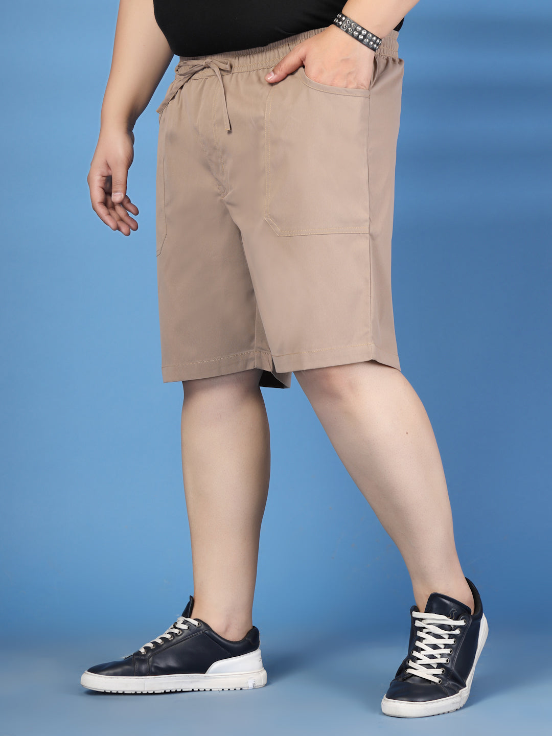 Plus Size Pure Cotton Relaxed-Fit Cargo Shorts