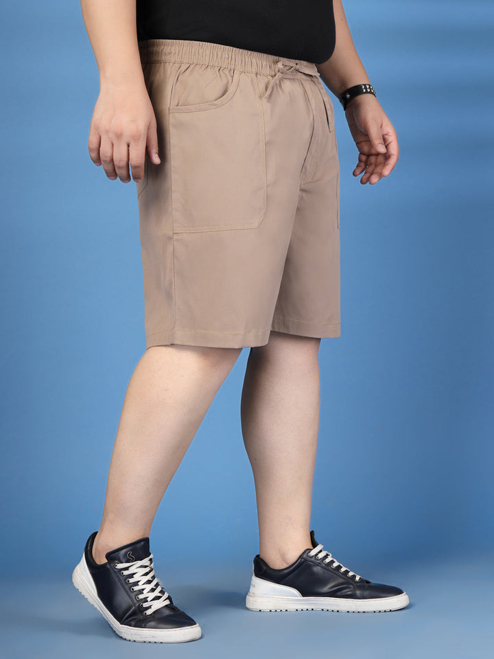 Plus Size Pure Cotton Relaxed-Fit Cargo Shorts