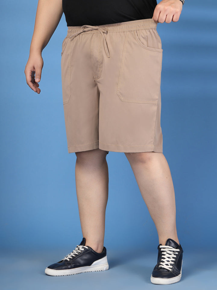 Plus Size Pure Cotton Relaxed-Fit Cargo Shorts