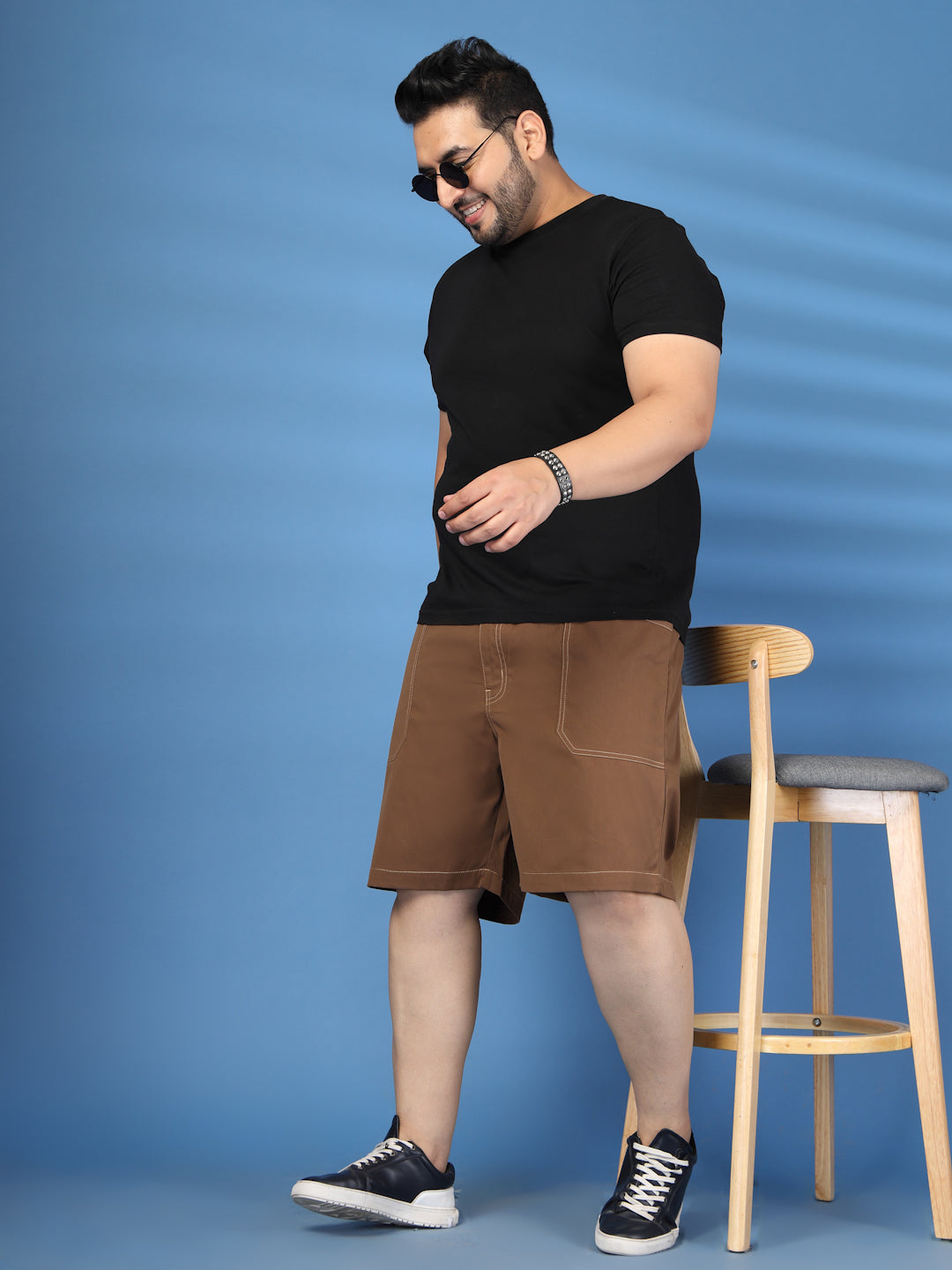 Plus Size Pure Cotton Relaxed-Fit Cargo Shorts