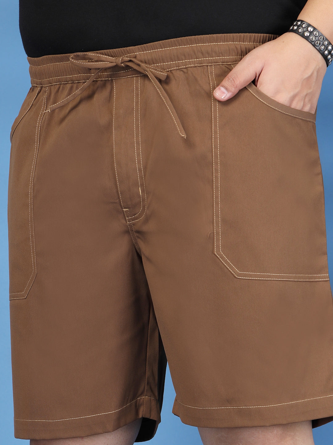 Plus Size Pure Cotton Relaxed-Fit Cargo Shorts