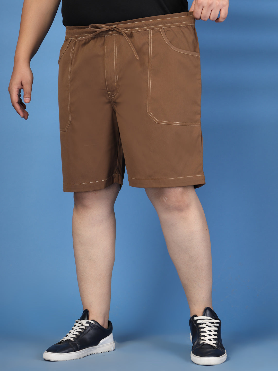 Plus Size Pure Cotton Relaxed-Fit Cargo Shorts