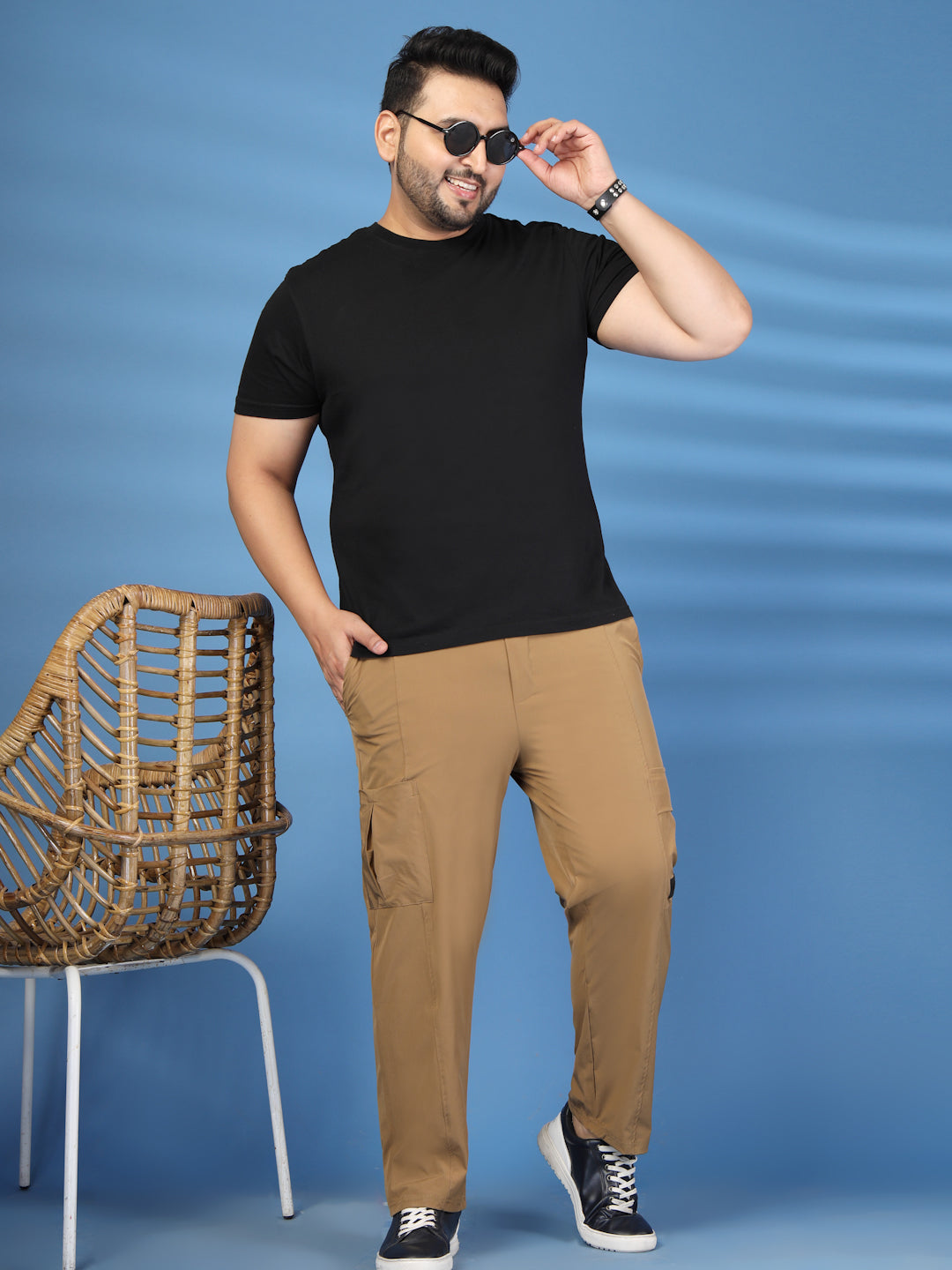 Plus Size Men Regular Fit Cargo Trousers