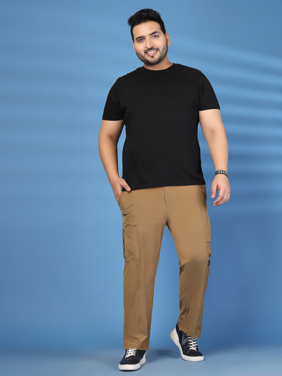 Plus Size Men Regular Fit Cargo Trousers