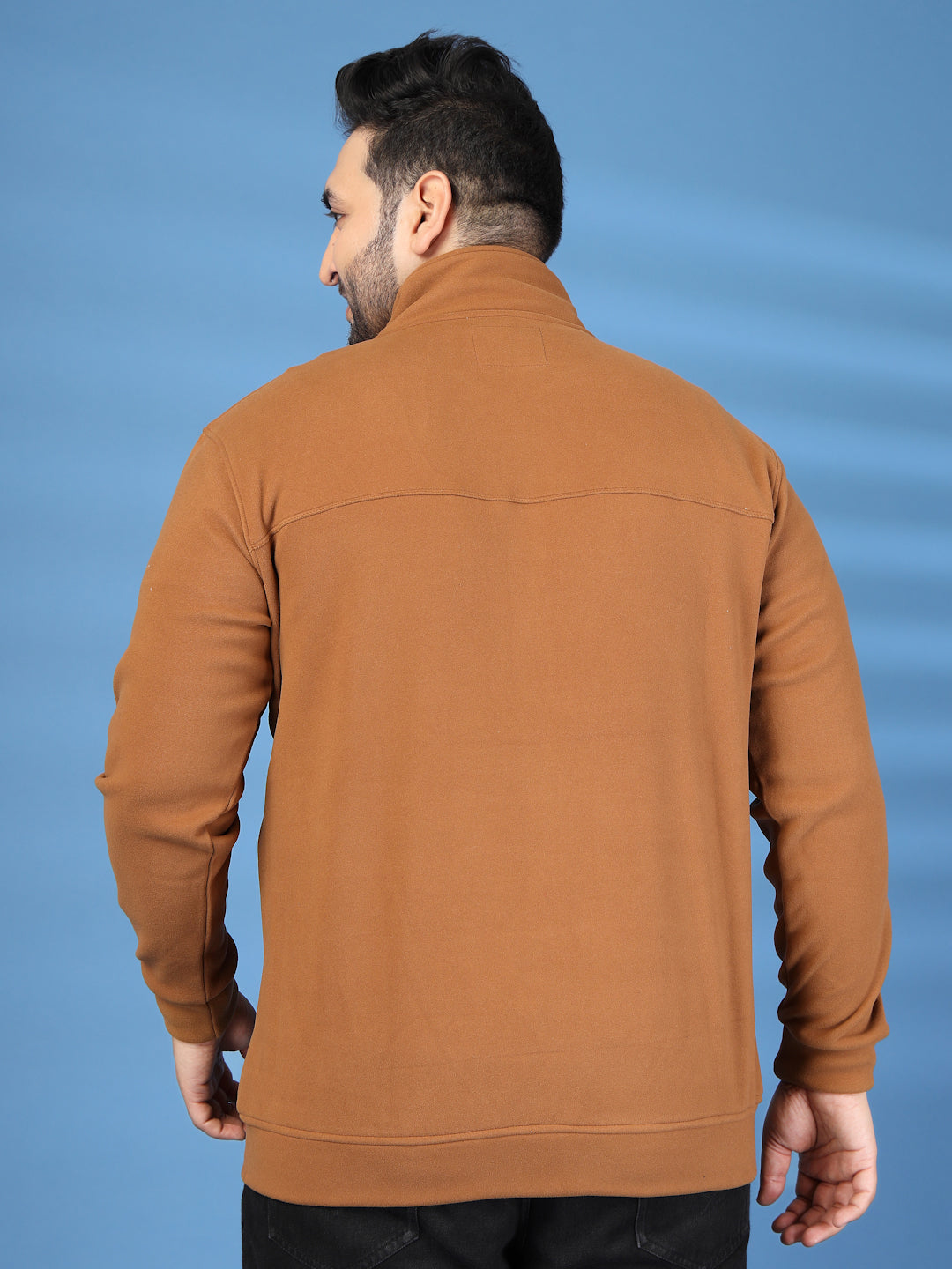 Plus Size Men Brown Bomber Jacket