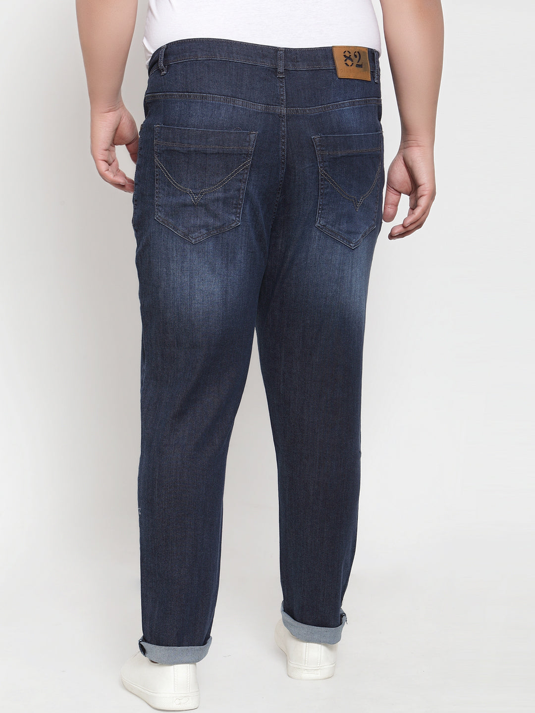 Plus Size Men Blue Regular Fit Mid-Rise Clean Look Jeans