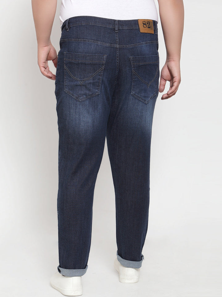 Plus Size Men Blue Regular Fit Mid-Rise Clean Look Jeans