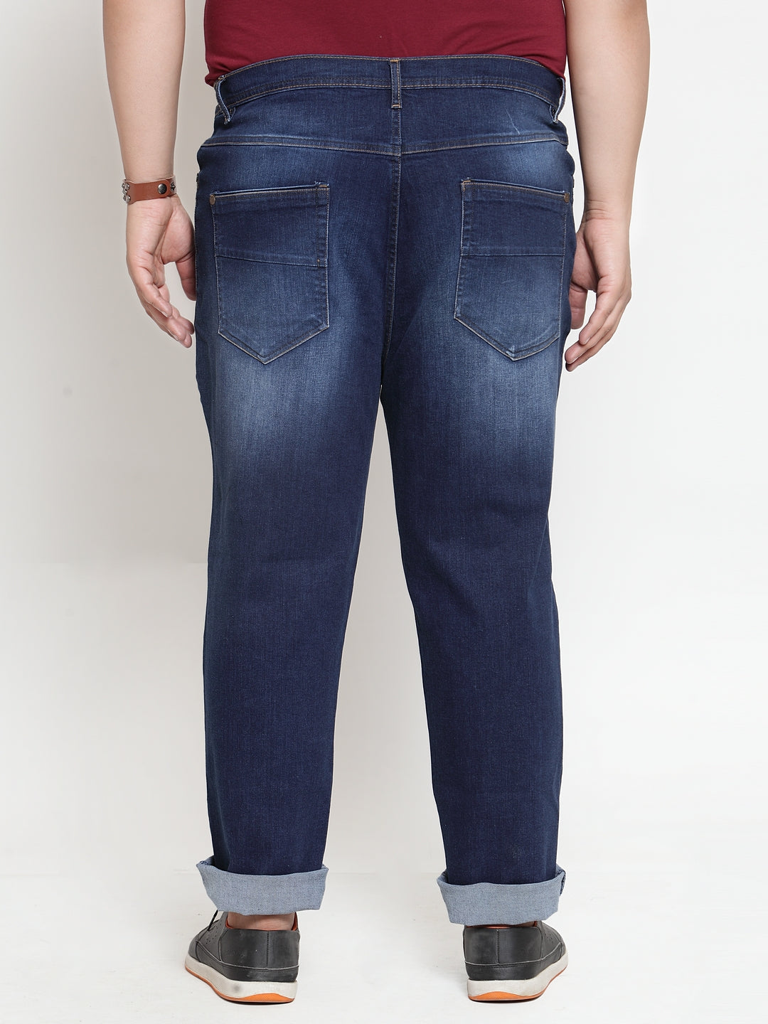 Plus Size Men Blue Regular Fit Mid-Rise Clean Look Jeans