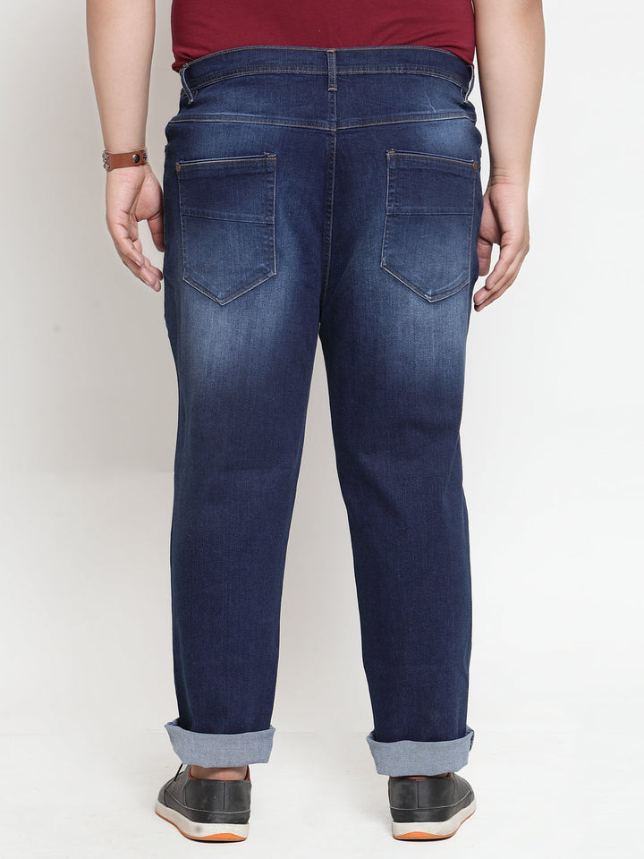 Plus Size Men Blue Regular Fit Mid-Rise Clean Look Jeans