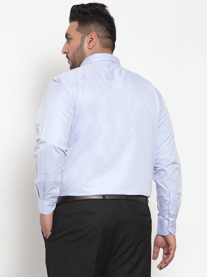 Plus Size Men Blue Formal Shirt