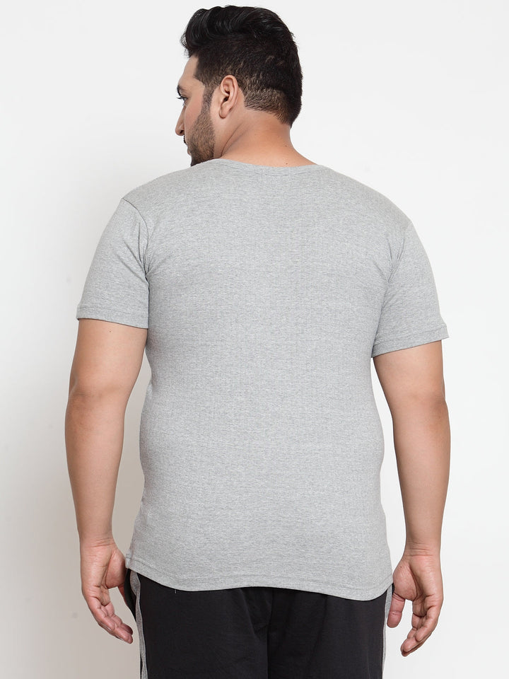 Plus Size Men Grey Innerwear Vest