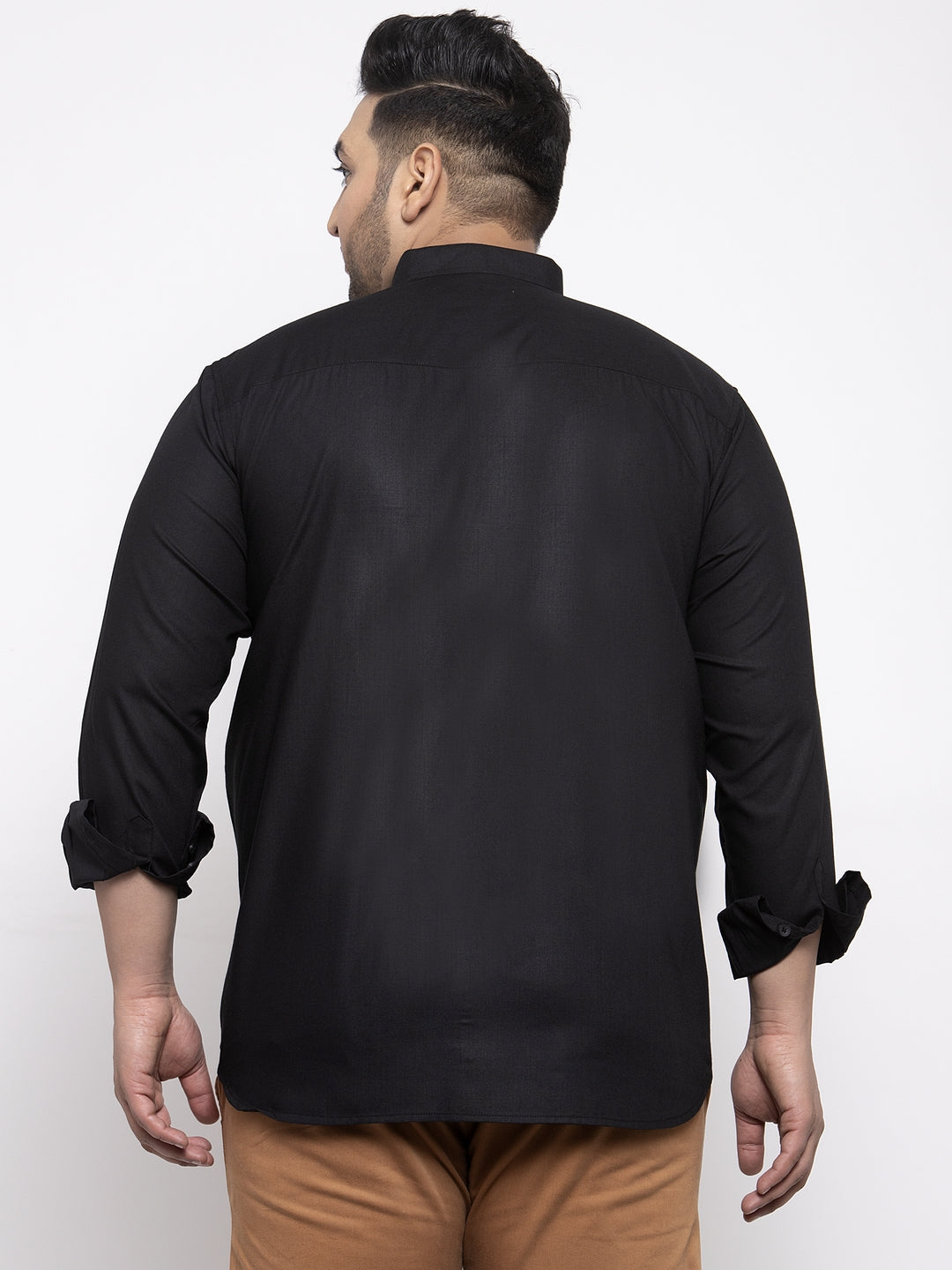 Plus Size Men Black  Casual Shirt