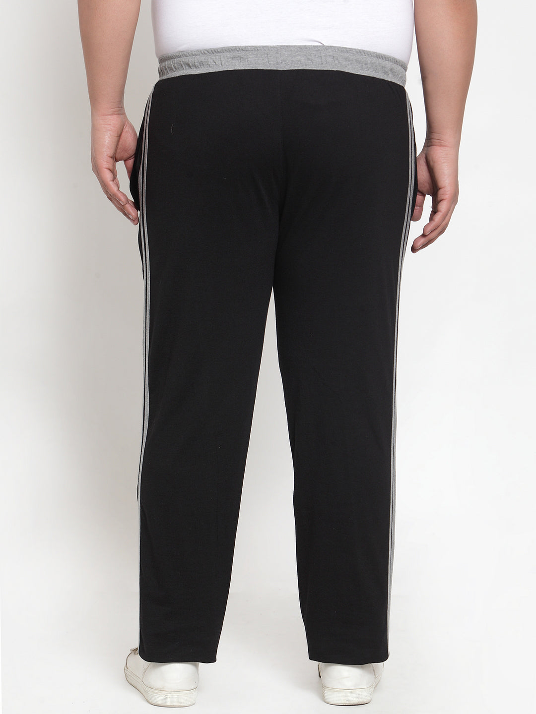 Plus Size   Black Solid Track Pants