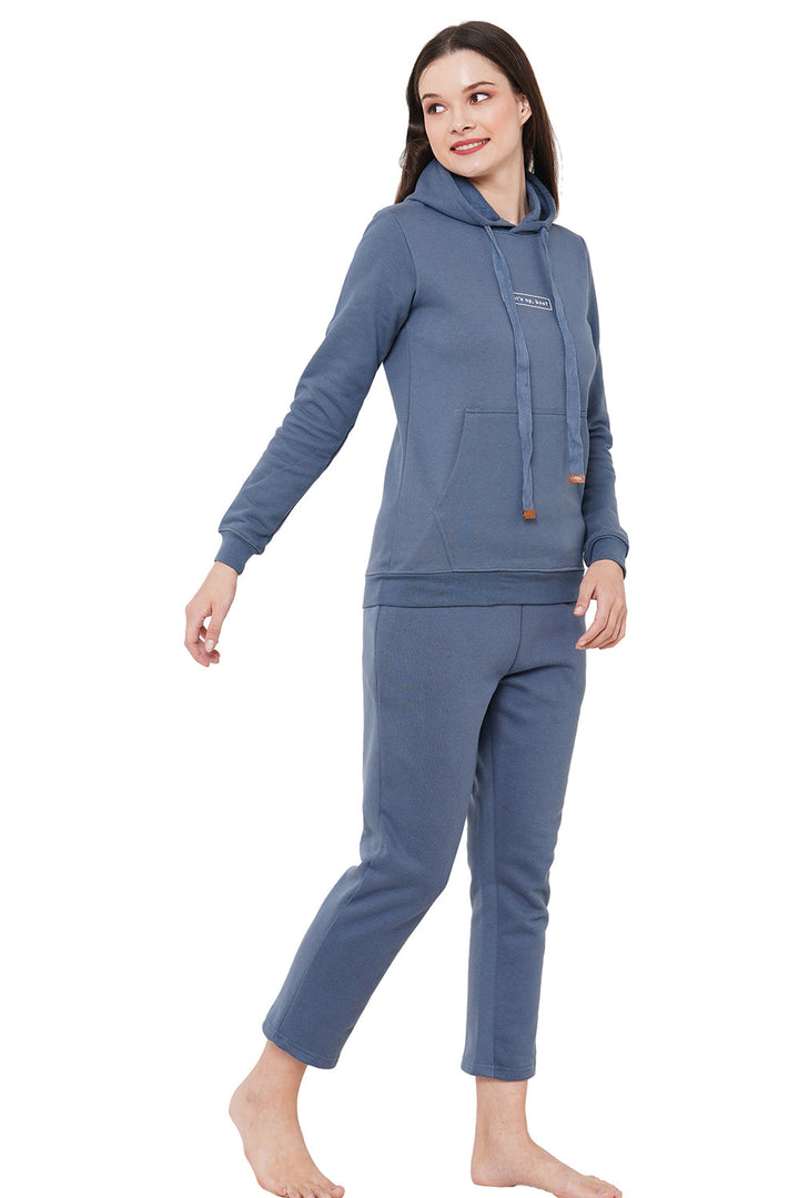 Organic Cotton Hoodie and pajama set-ISL037_40-Greyish Blue-