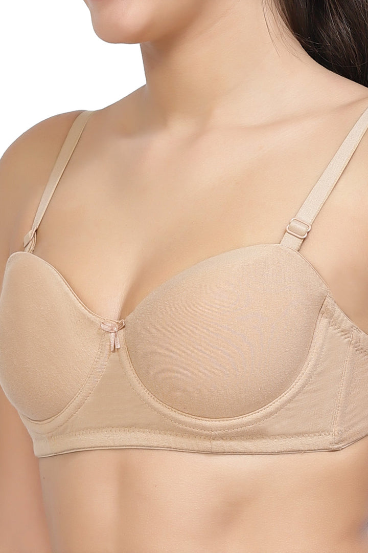 Organic Cotton  Antimicrobial Padded Strapless and Backless Bra-ISB120-Skin