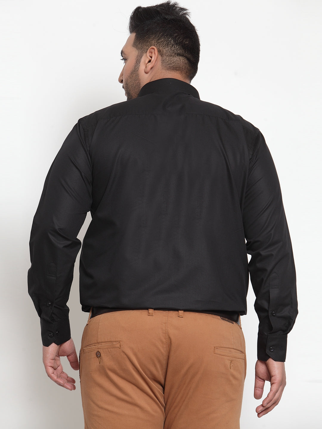 Plus Size Men Black Formal Shirt