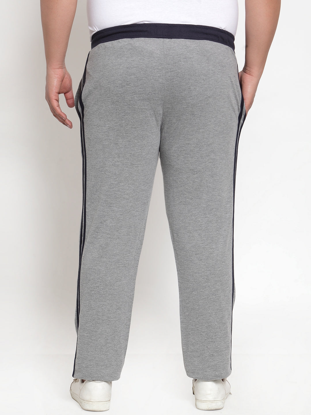 Plus Size Grey Cotton Track Pants