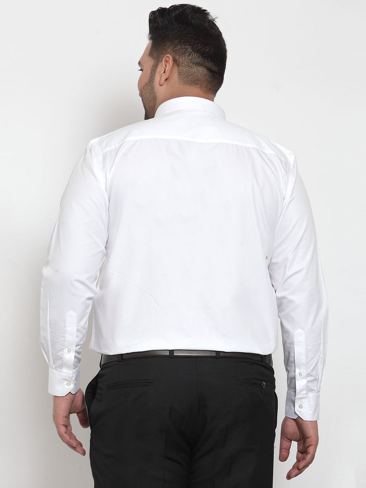 Plus Size Men White Comfort Regular Fit Solid Formal Shirt