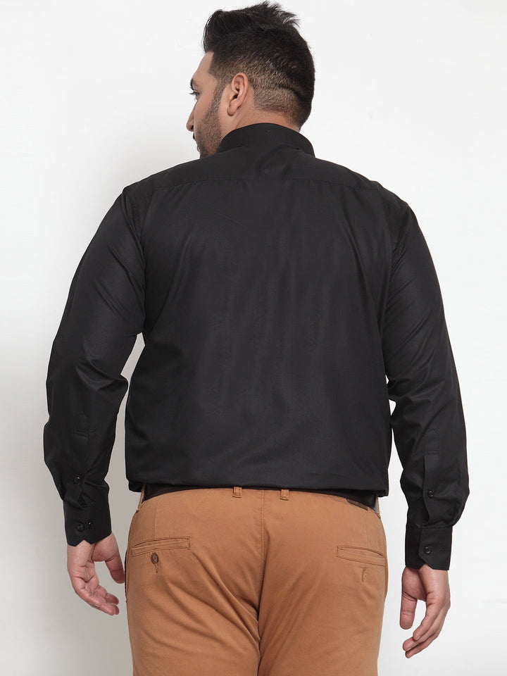 Plus Size Men Black Formal Shirt
