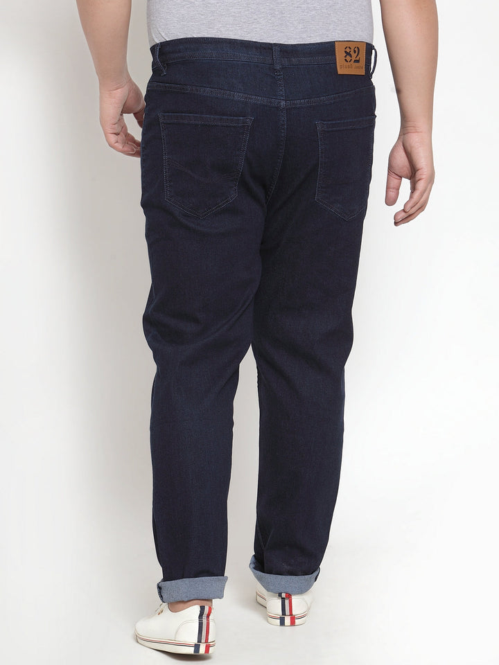 Plus Size Men Blue Regular Fit Mid-Rise Clean Look Jeans