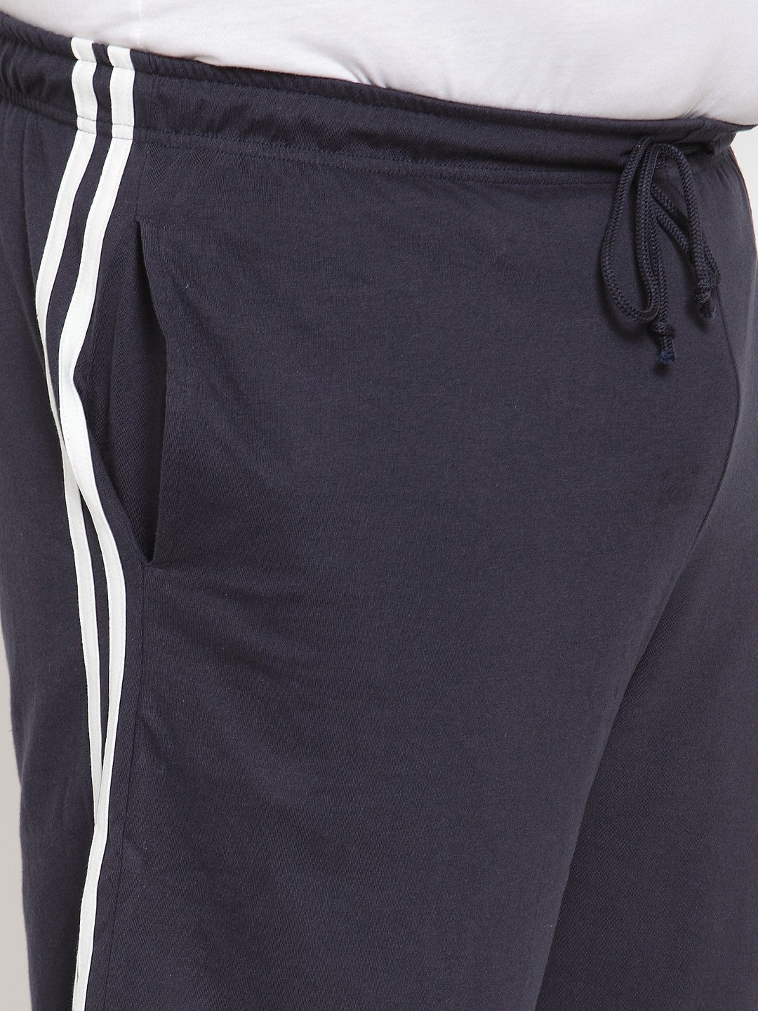 Plus Size Men Navy Blue Solid Regular Fit Sports Shorts