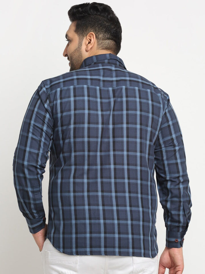 Plus Size   Tartan Checked Casual Cotton Shirt