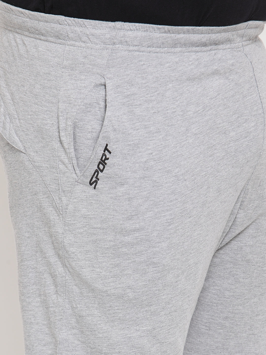 Plus Size Men Grey Melange Regular Fit Track Pants