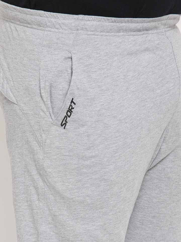 Plus Size Men Grey Melange Regular Fit Track Pants