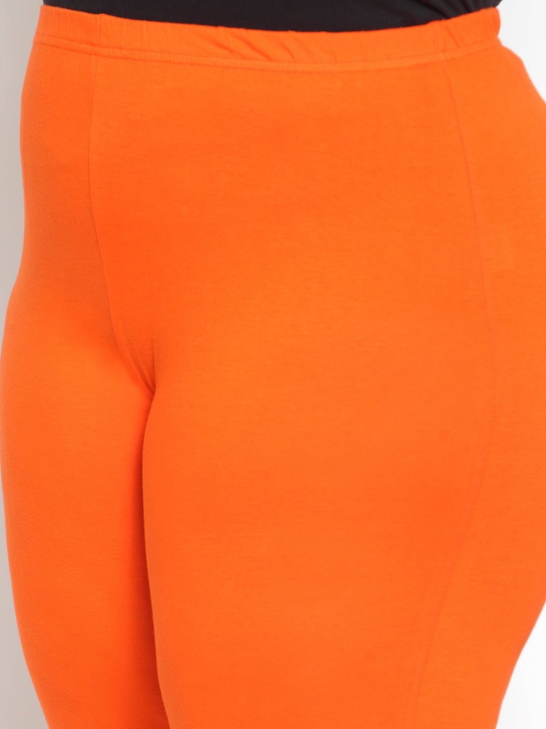 Plus Size Orange Solid Leggings