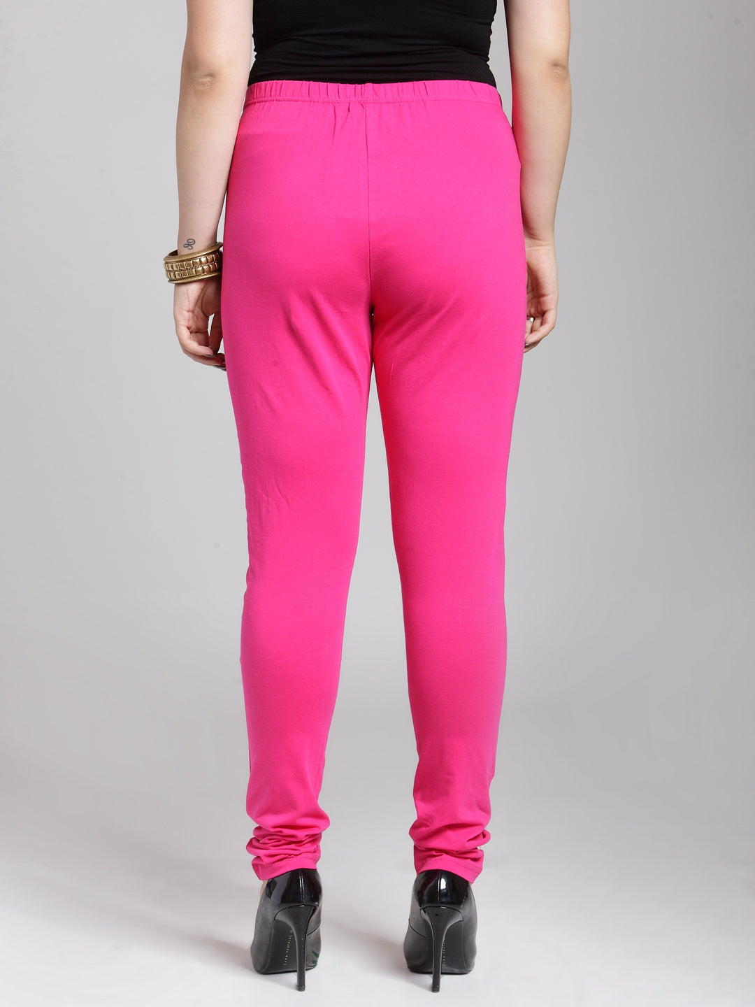 Plus Size Pink Solid Legging