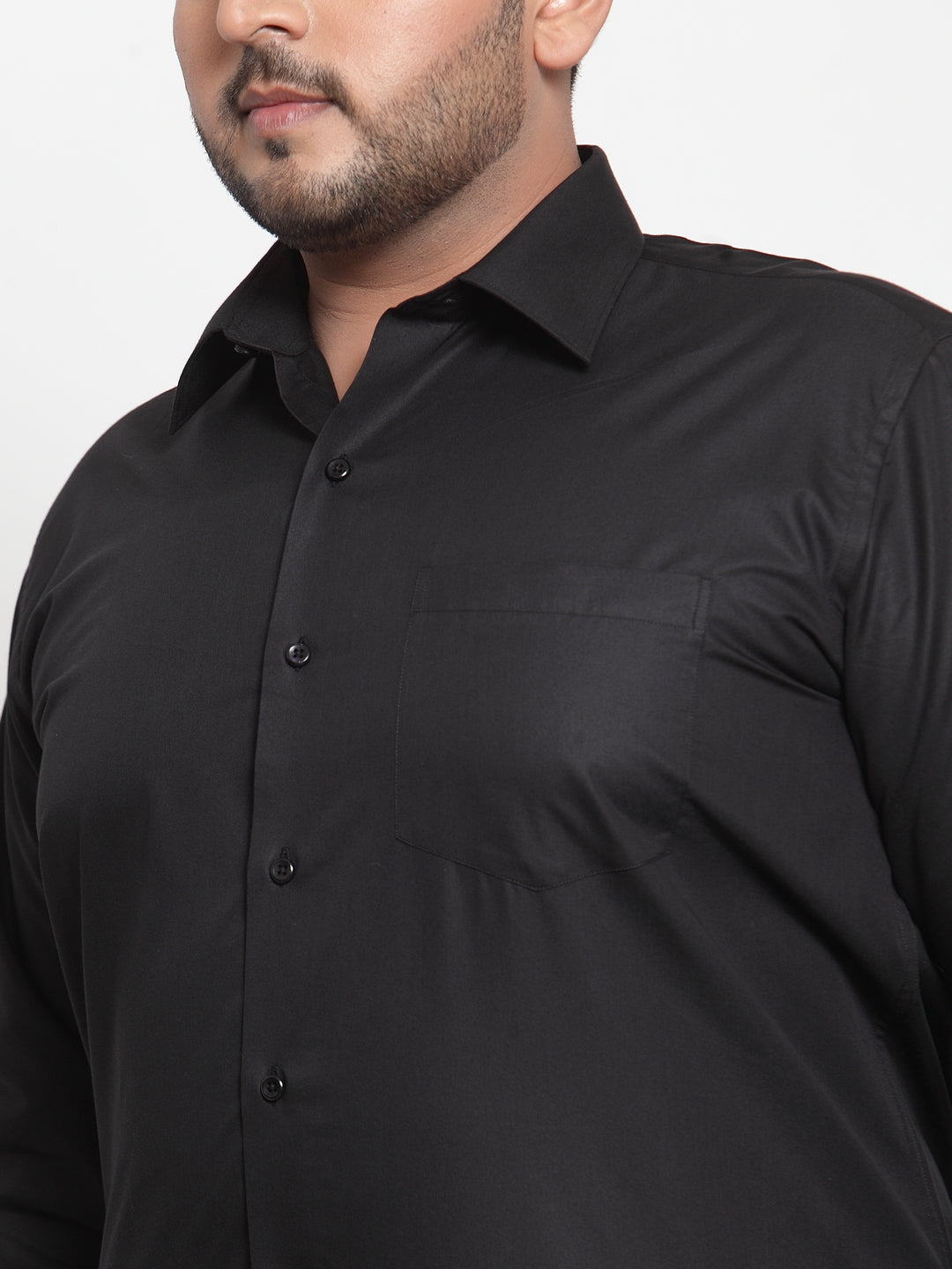 Plus Size Men Black Formal Shirt