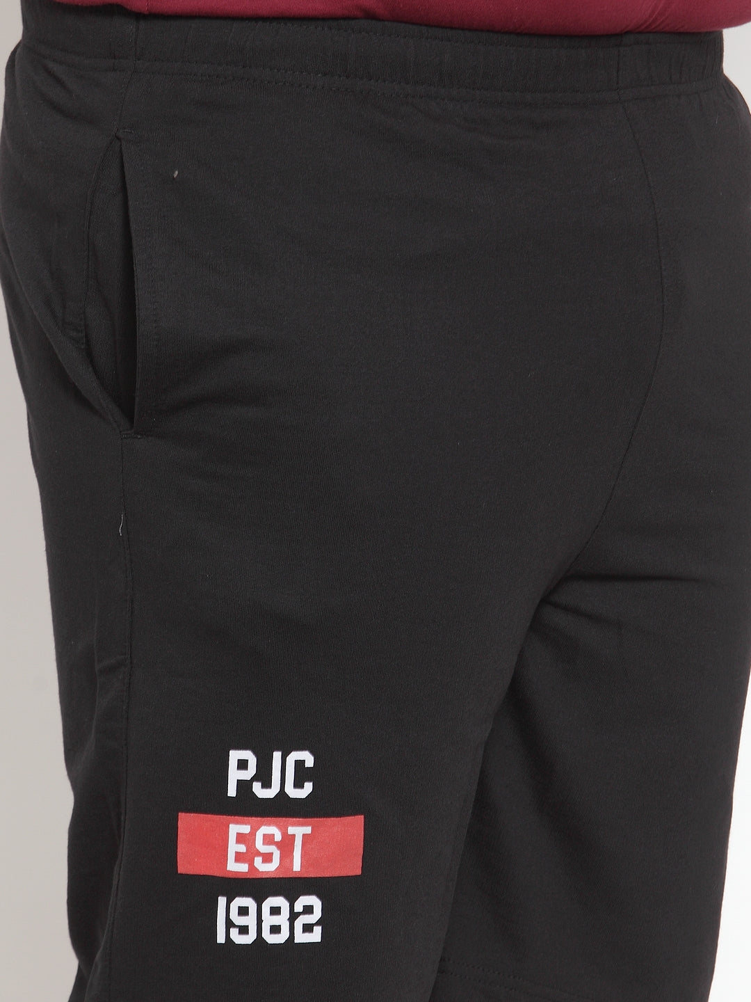 Plus Size Men Black Solid Slim Fit Regular Shorts