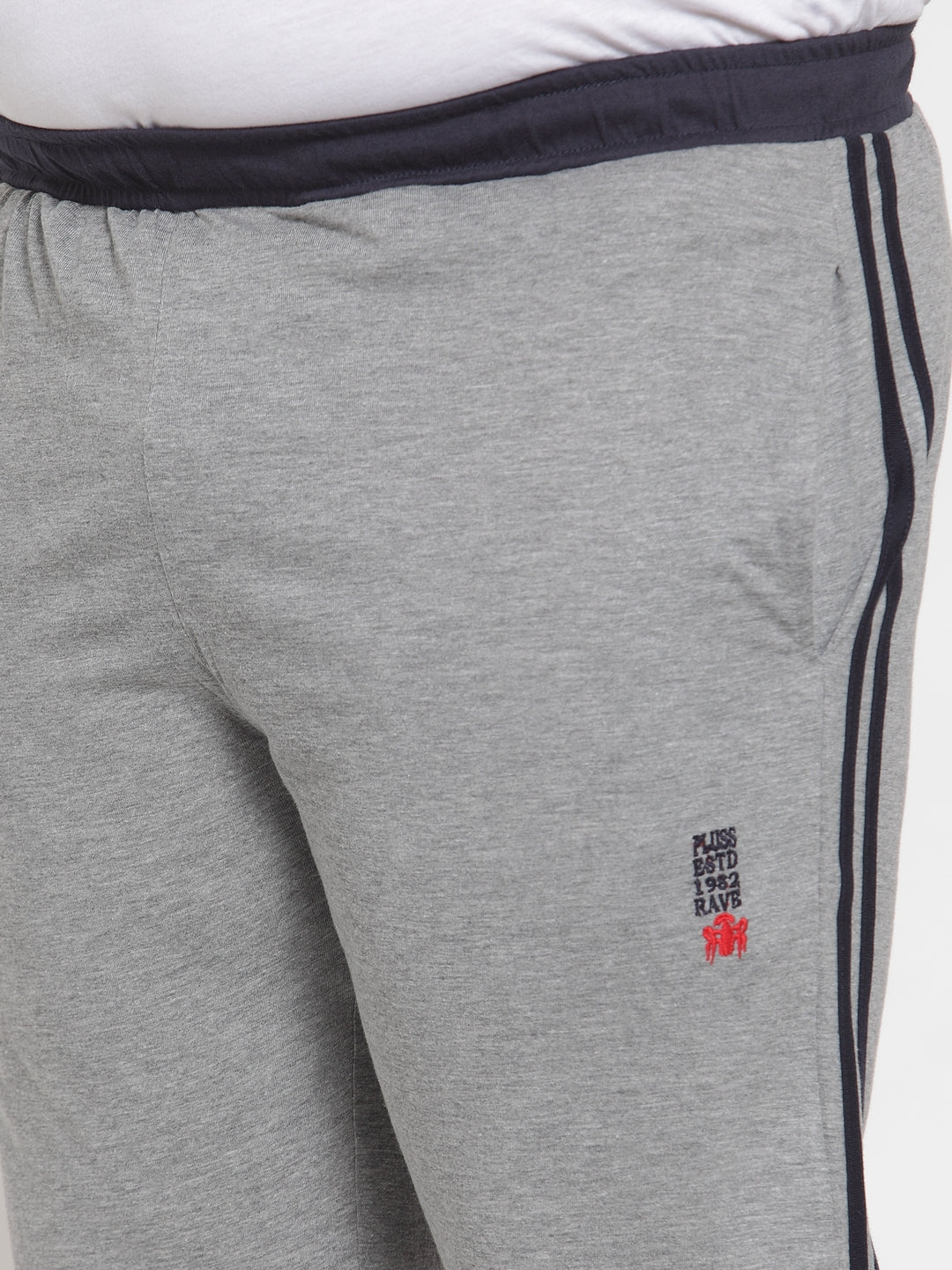 Plus Size Grey Cotton Track Pants