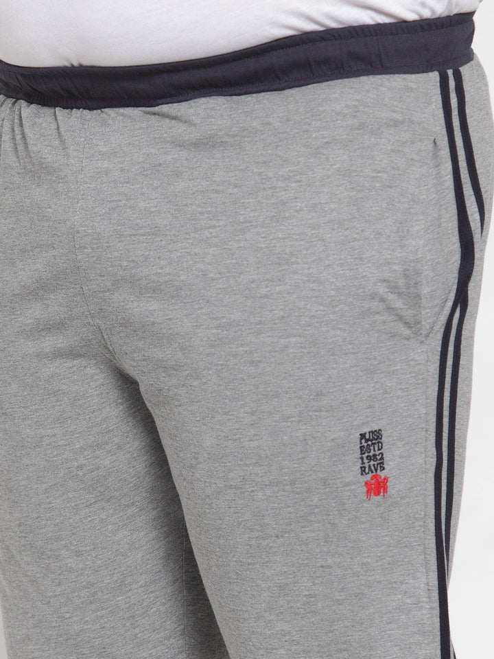 Plus Size Grey Cotton Track Pants